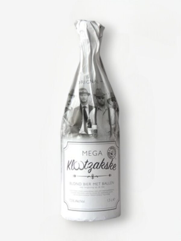 KLOOTZAKSKE MEGA BLOND BIER MET BALLEN 1,5LTR